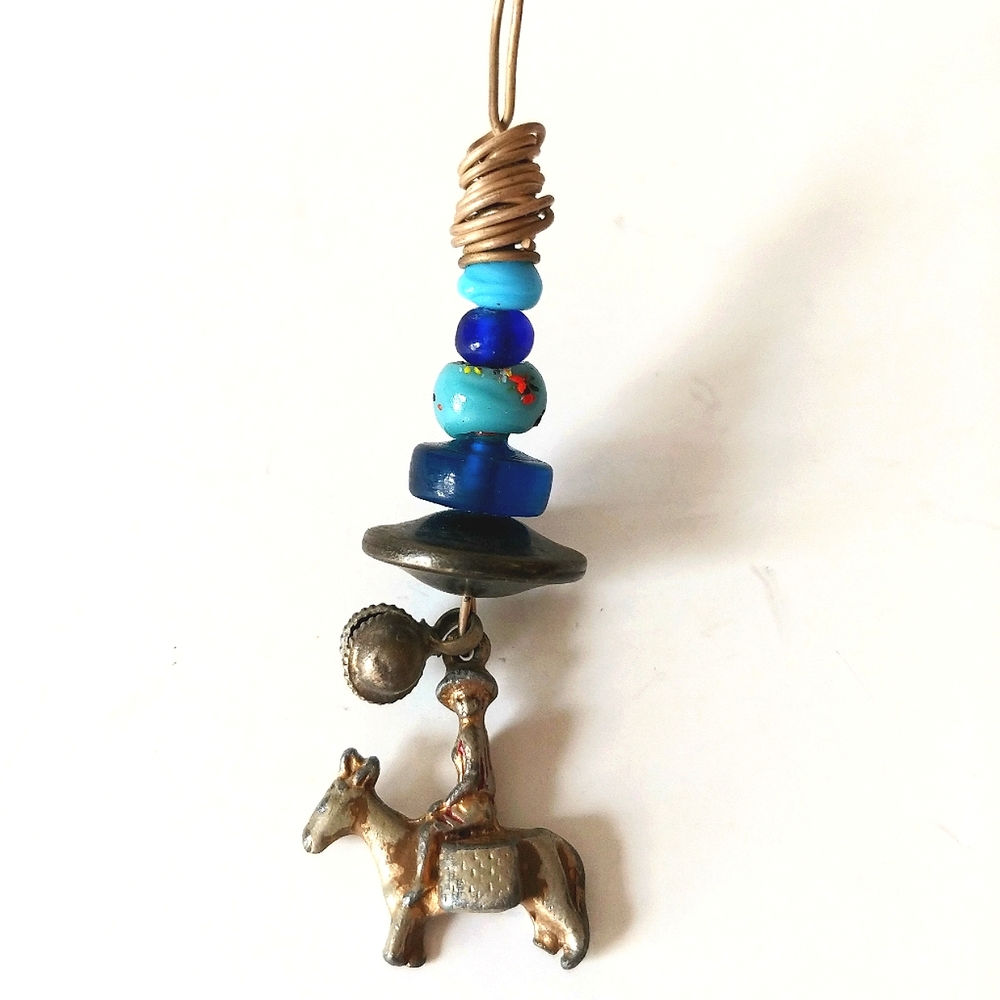 Vintage Necklace Handmade Bead Jewelry Horse Charm Pendant